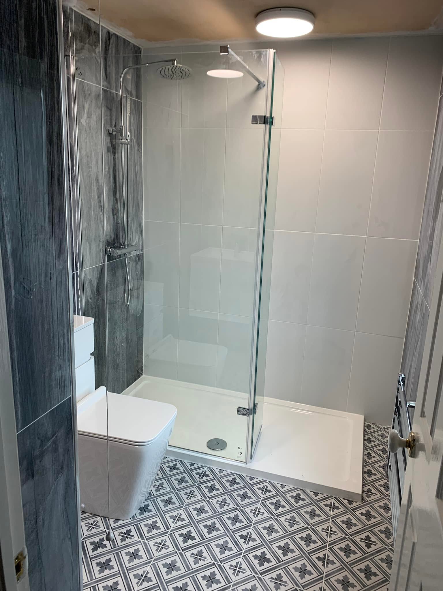 New walk-in shower and bathroom install