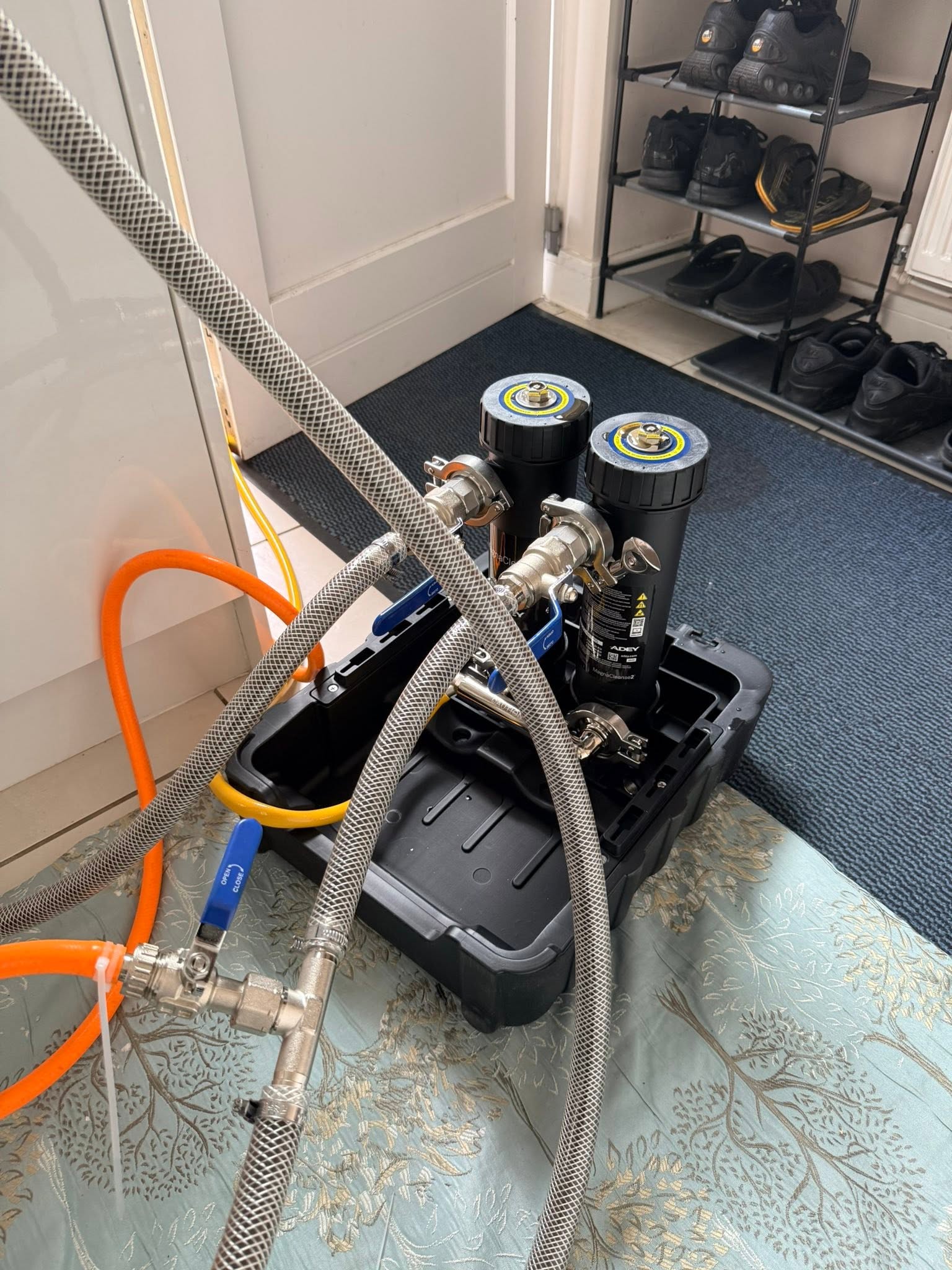 Power flush in progress