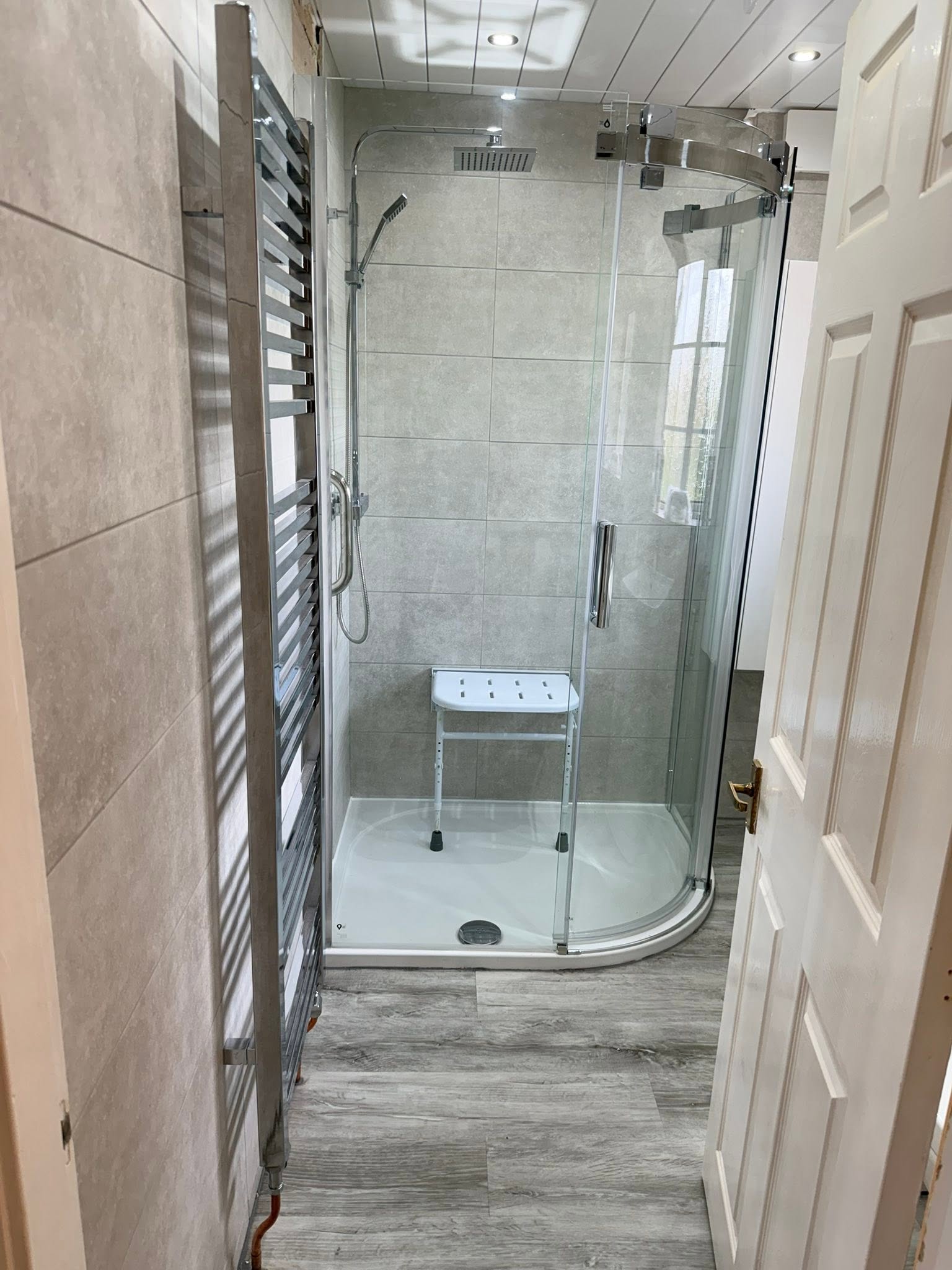 Walk-in shower with seat